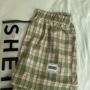 SHEIN plaid shorts high waist